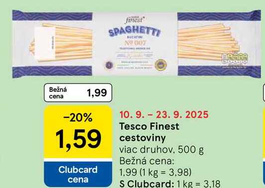 Tesco Finest cestoviny, 500 g