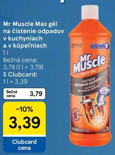 Mr Muscle Max gél na čistenie odpadov v kuchyniach a v kúpeľniach, 1 l