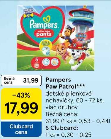 Pampers Paw Patrol, 60-72 ks