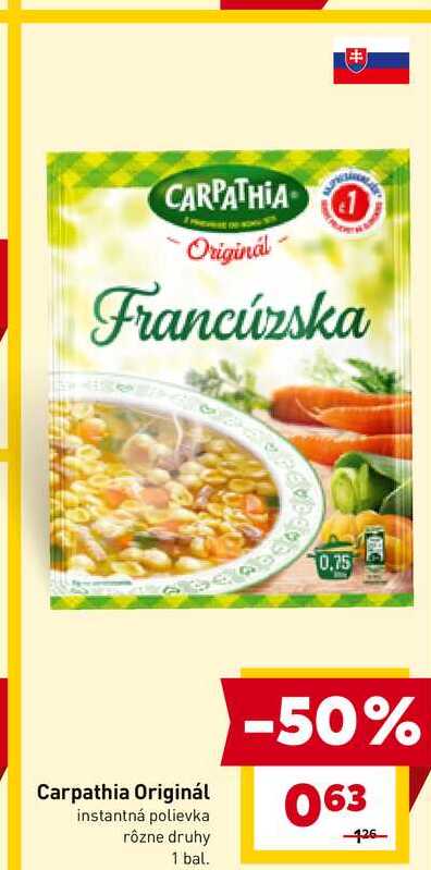Carpathia Originál instantná polievka rôzne druhy 1 bal. 