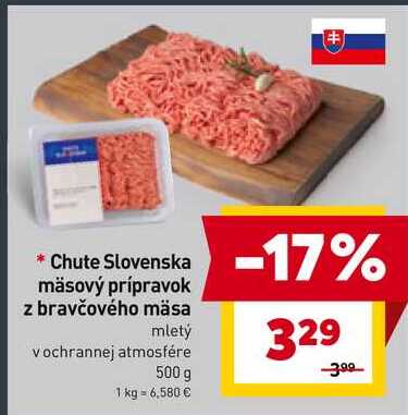 Chute Slovenska mäsový prípravok z bravčového mäsa mletý 500g