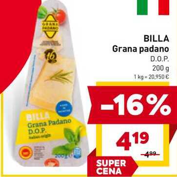 BILLA Grana padano D.O.P. 200 g