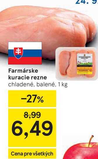 Farmárske kuracie rezne, 1 kg