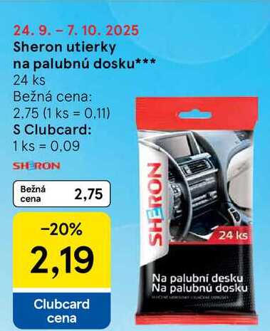 Sheron utierky na palubnú dosku, 24 ks 