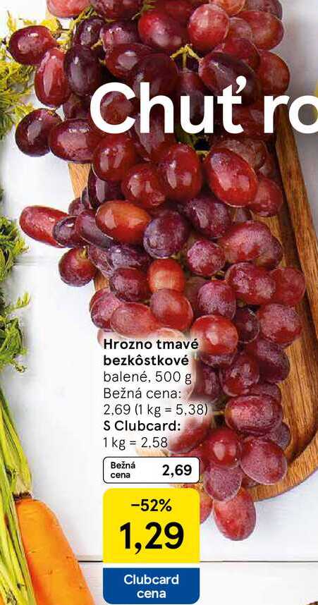 Hrozno tmavé bezkôstkové, 500 g 