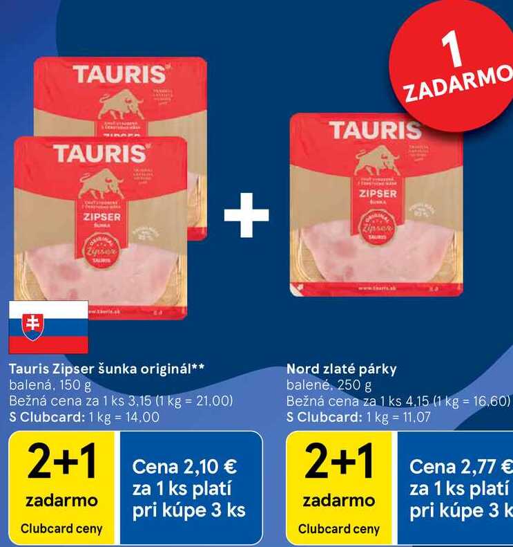 Tauris Zipser šunka originál, 150 g