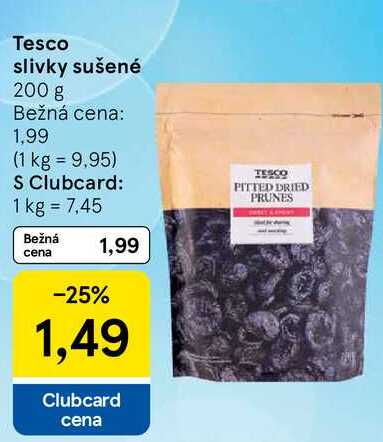 Tesco slivky sušené, 200 g