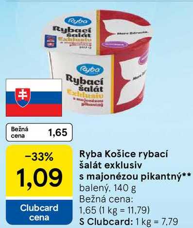 Ryba Košice rybací šalát exklusiv s majonézou pikantný, 140 g