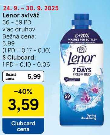 Lenor aviváž, 36 - 59 PD