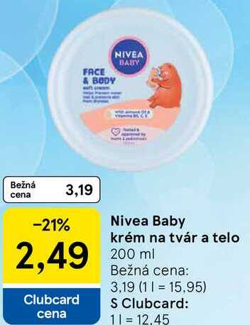 Nivea Baby krém na tvár a telo, 200 ml 