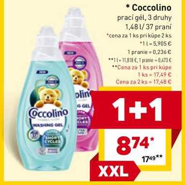 Coccolino prací gél, 3 druhy 1,48 l/37 praní 