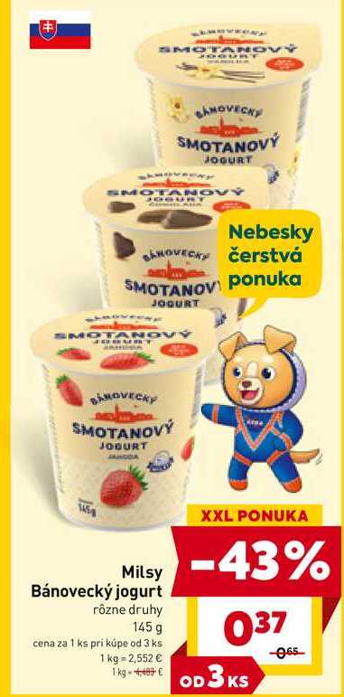 Milsy Bánovecký jogurt rôzne druhy 145 g 