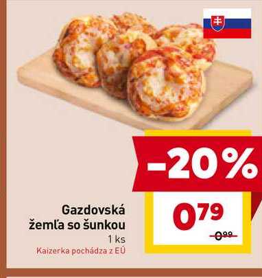 Gazdovská žemľa so šunkou 1 ks 
