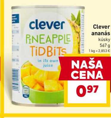 Clever ananás kúsky 567 g 