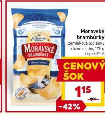 Moravské brambůrky zemiakové lupienky rôzne druhy, 175 g