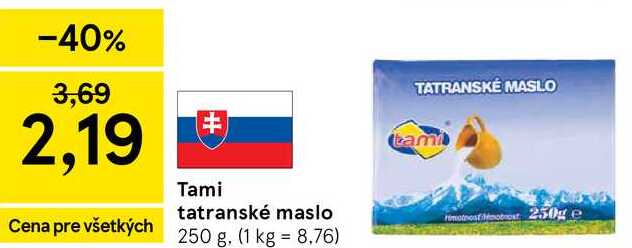 Tami tatranské maslo, 250 g