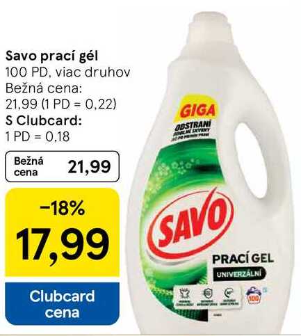 Savo prací gél, 100 PD