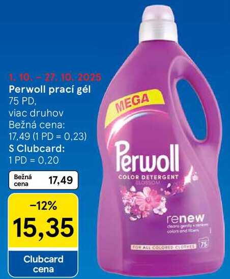 Perwoll prací gél, 75 PD