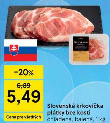 Slovenská krkovička plátky bez kosti, 1 kg