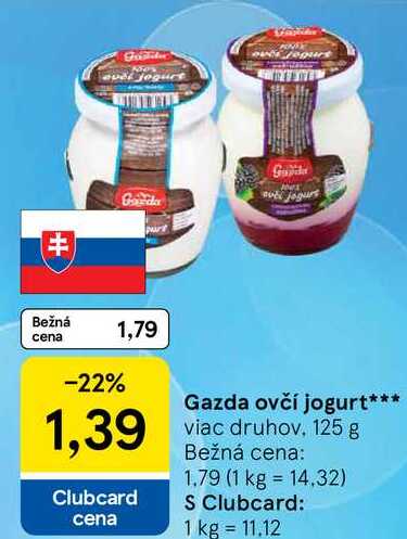 Gazda ovčí jogurt, 125 g