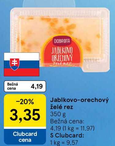 Jablkovo-orechový želé rez, 350 g