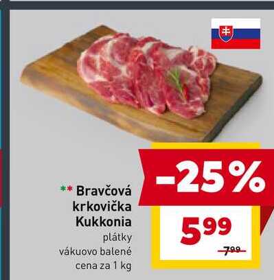 Bravčová krkovička bez kosti - plátky1 kg