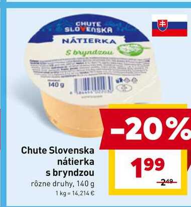 Chute Slovenska nátierka s bryndzou rôzne druhy, 140 g