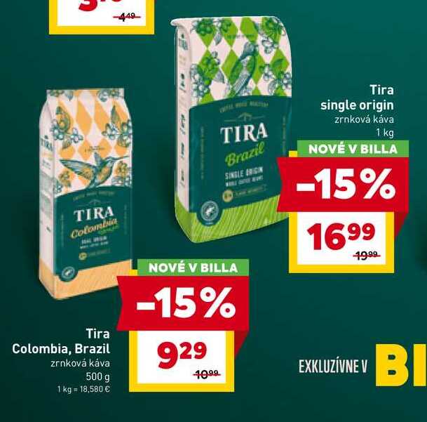 Tira single origin zrnková káva 1 kg 