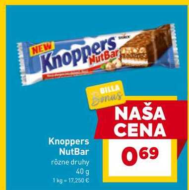 Knoppers NutBar rôzne druhy 40 g