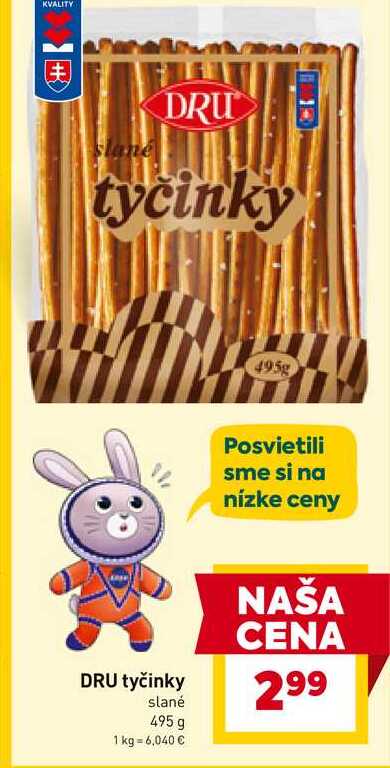 DRU tyčinky slané 495 g 
