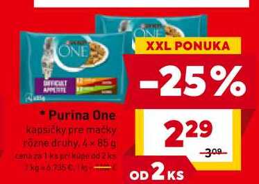 Purina One kapsičky pre mačky rôzne druhy, 4x 85g 