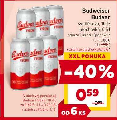 Budweiser Budvar svetlé pivo, 10% plechovka, 0,5l