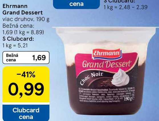 Ehrmann Grand Dessert, 190 g