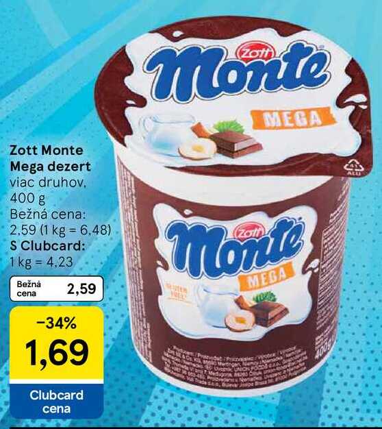 Zott Monte Mega dezert, 400 g