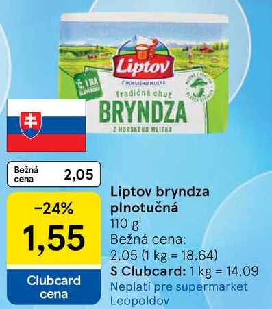 Liptov bryndza plnotučná, 110 g 