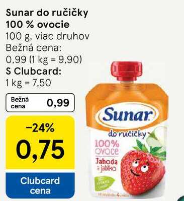 Sunar do ručičky 100 % ovocie, 100 g
