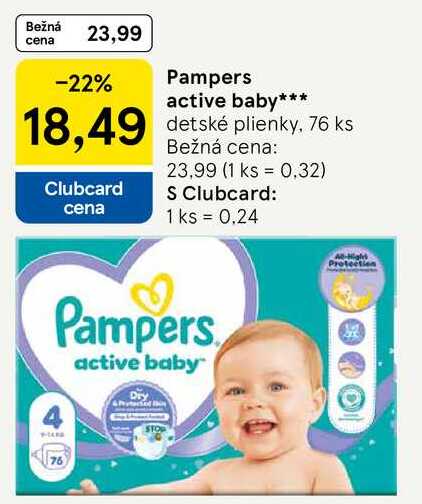 Pampers active baby, 76 ks