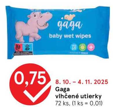 Gaga vlhčené utierky, 72 ks