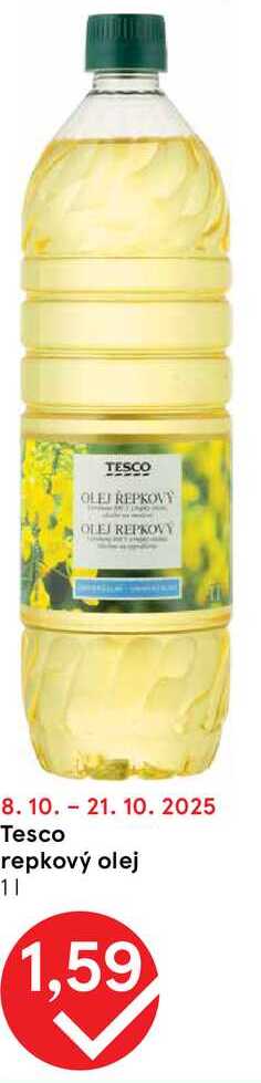 Tesco repkový olej, 1 l