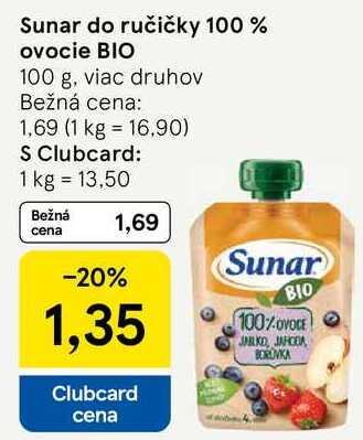 Sunar do ručičky 100% ovocie BIO, 100 g