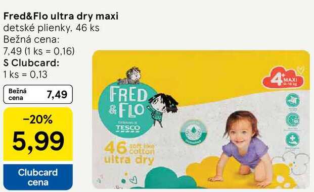Fred&Flo ultra dry maxi, 46 ks 
