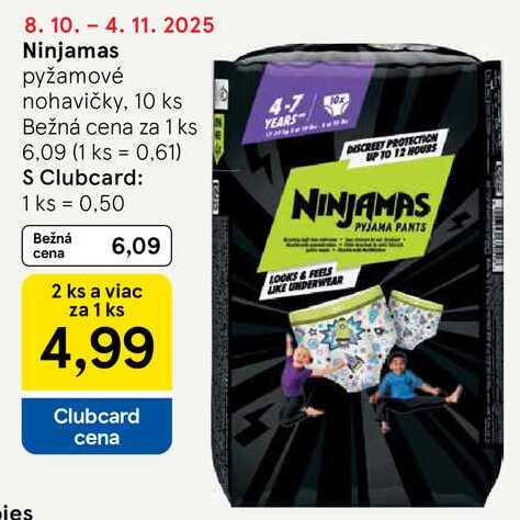 Ninjamas pyžamové nohavičky, 10 ks 