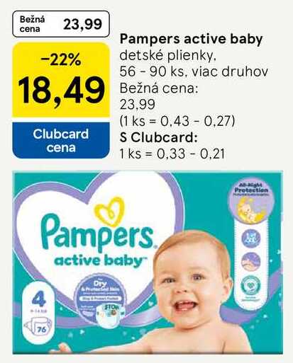 Pampers active baby, 56-90 ks