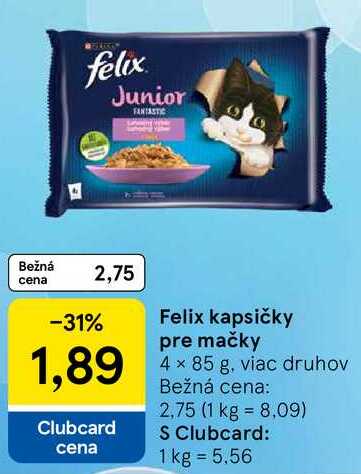 Felix kapsičky pre mačky, 4x 85 g