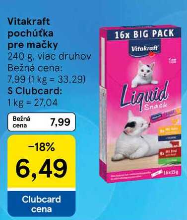 Vitakraft pochúťka pre mačky, 240 g