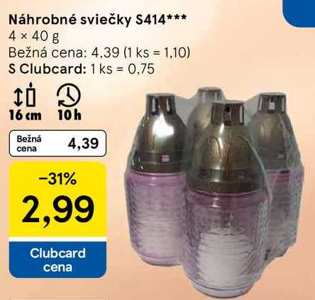 Náhrobné sviečky S414, 4x 40 g