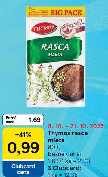 Thymos rasca mletá, 80 g