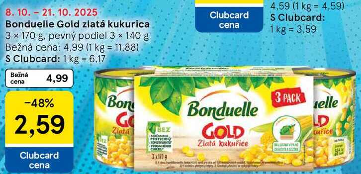 Bonduelle Gold zlatá kukurica, 3x 170 g