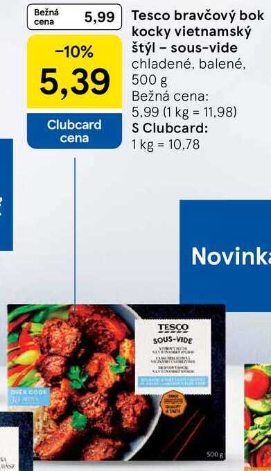 Tesco bravčový bok kocky vietnamský štýl sous-vide, 500 g
