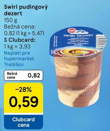 Swirl pudingový dezert, 150 g 